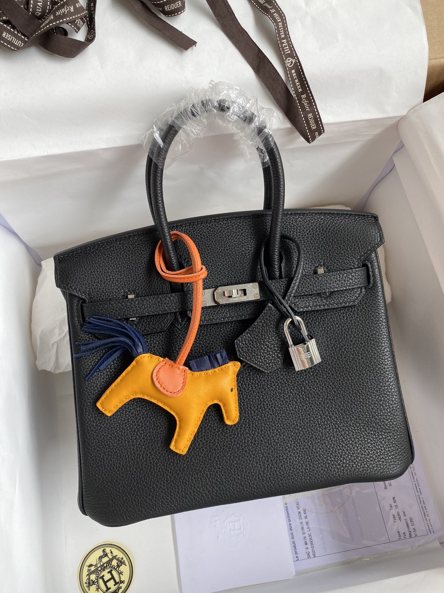 Hermes Birkin 25CM Togo Leather Handbag Black